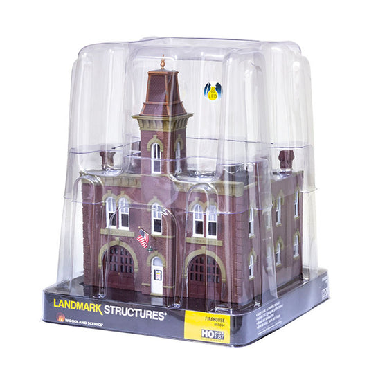Woodland Scenics Landmark Structures BR5034 HO Firehouse - Assembled w/ LED Lighting