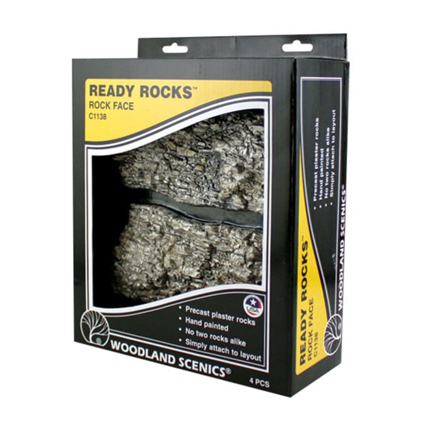 Woodland Scenics C1138 Ready Rocks, Rock Face 4pc