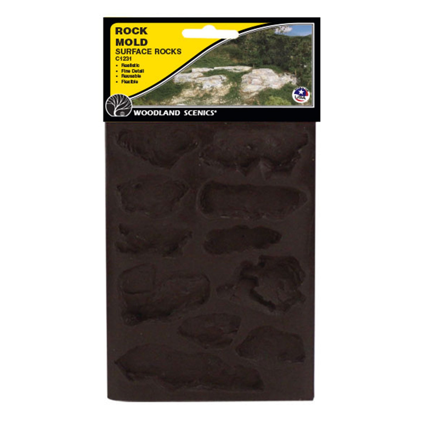 Woodland Scenics C1231 Rock Mold, Surface Rocks
