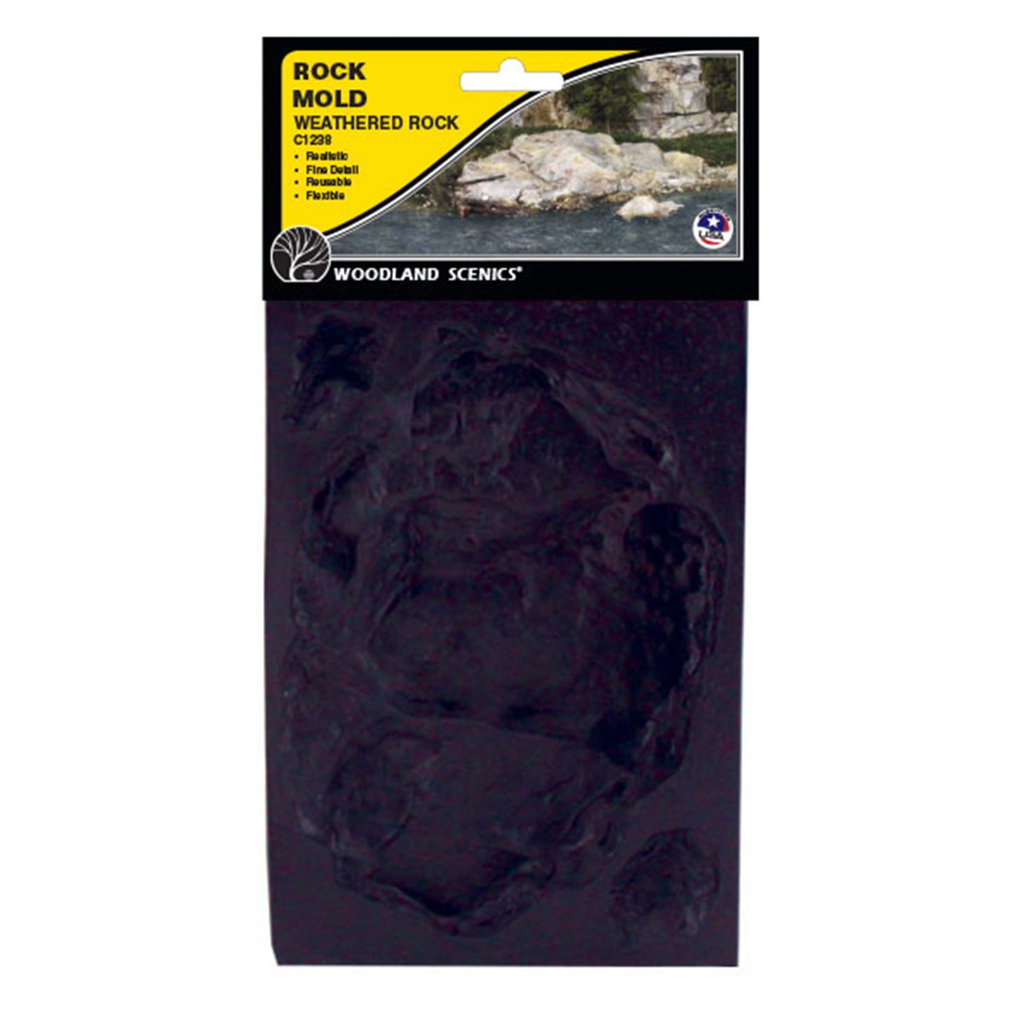 Woodland Scenics C1238 Rock Mold, Weathered Rock
