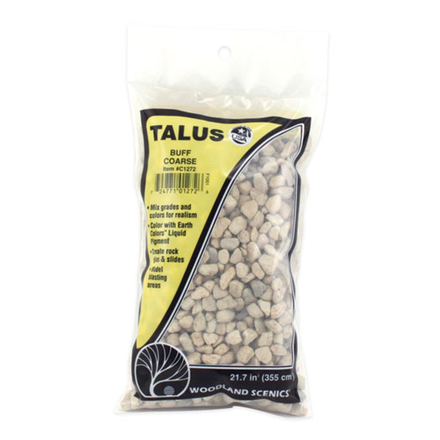Woodland Scenics C1272 Talus, Coarse Buff 21.7 in³ Bag