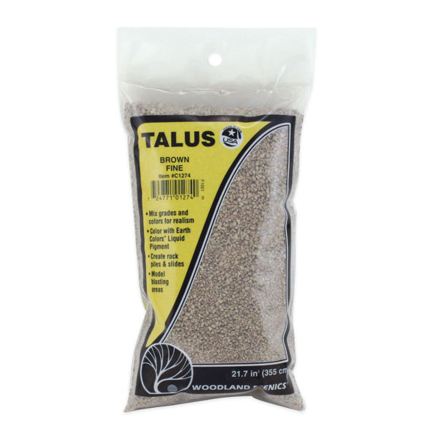 Woodland Scenics C1274 Talus, Fine Brown 21.7 in³ Bag