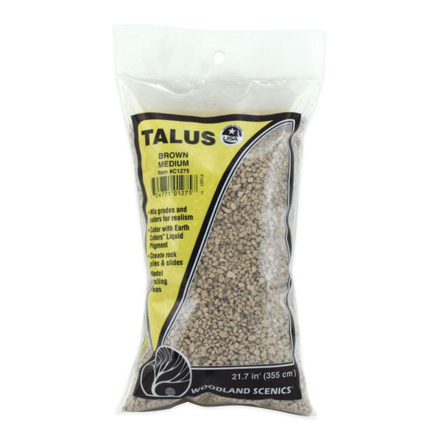 Woodland Scenics C1275 Talus, Medium Brown 21.7 in³ Bag