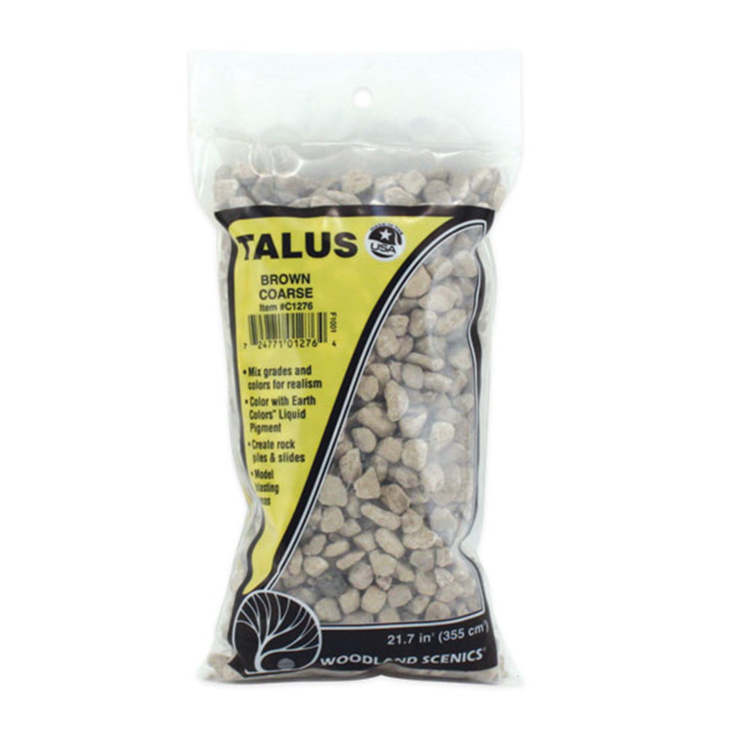 Woodland Scenics C1276 Talus, Coarse Brown 21.7 in³ Bag