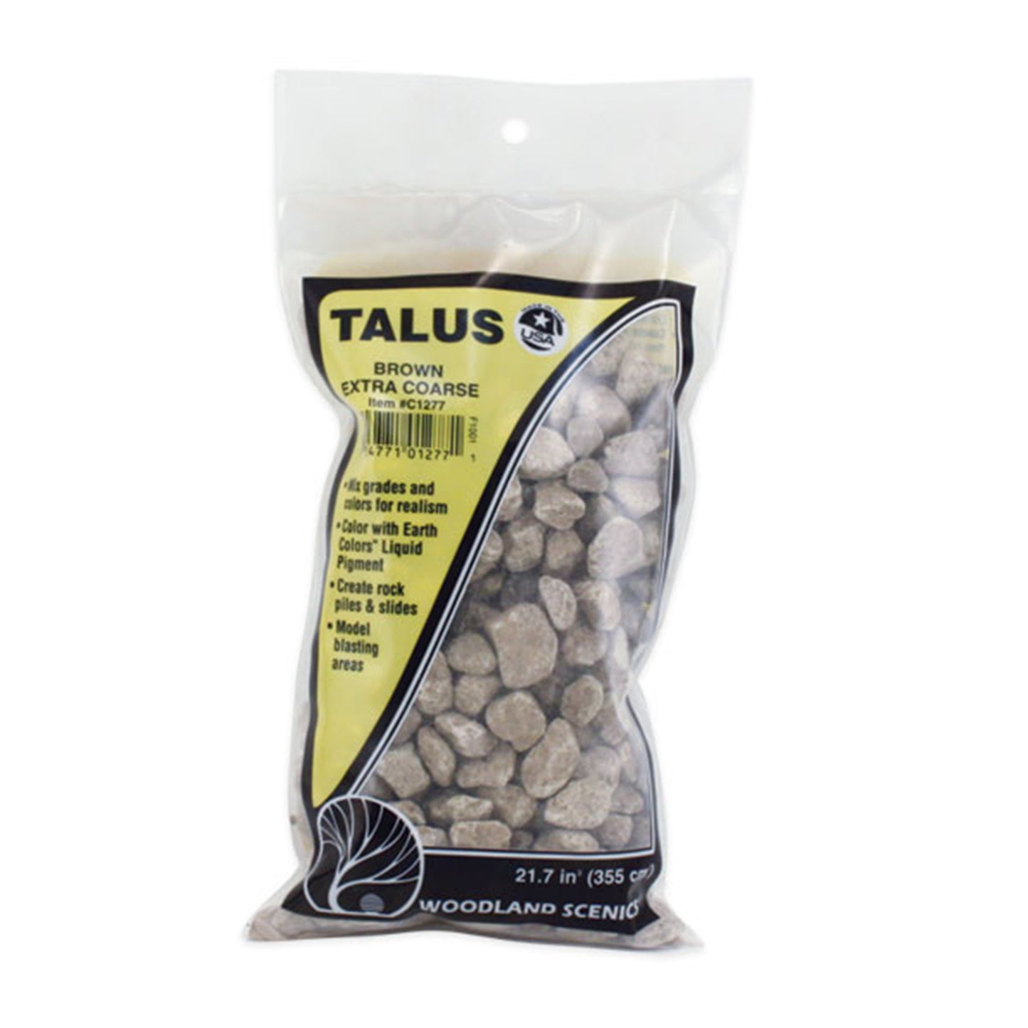 Woodland Scenics C1277 Talus, Extra Coarse Brown 21.7 in³ Bag