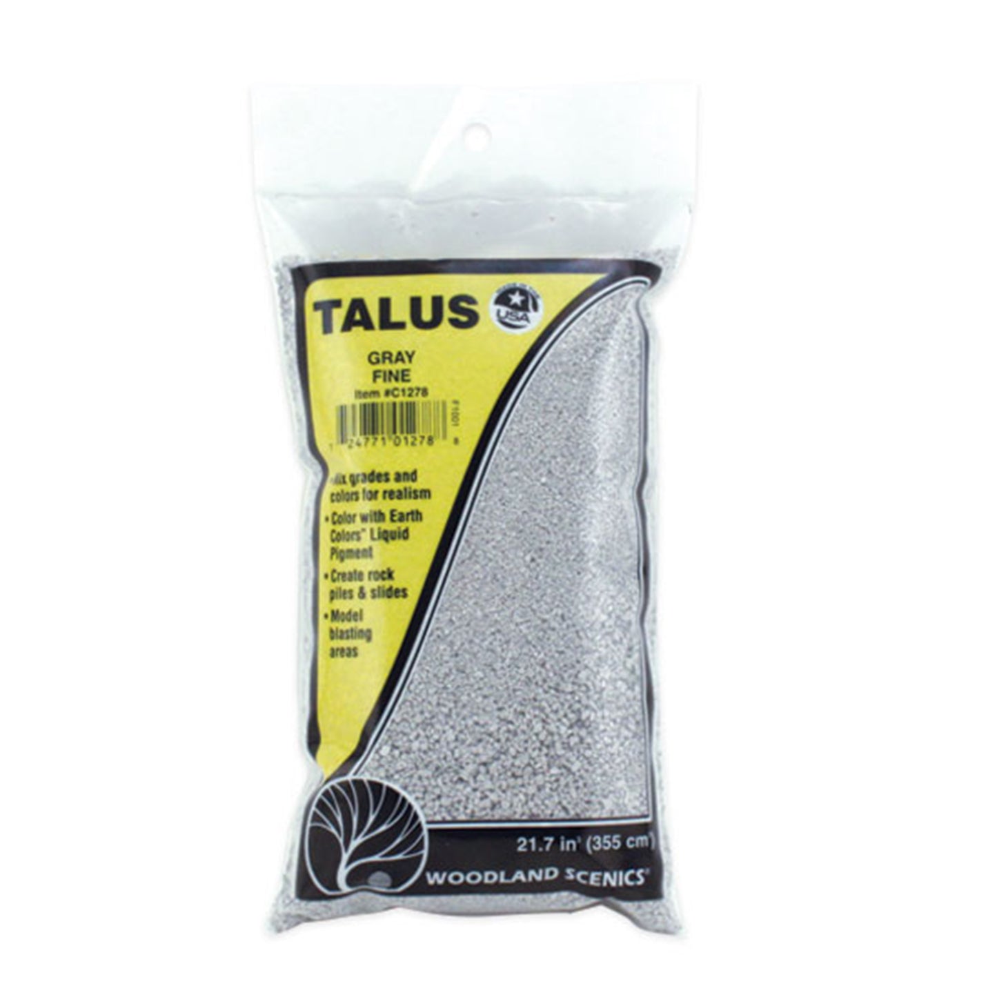 Woodland Scenics C1278 Talus, Fine Gray 21.7 in³ Bag