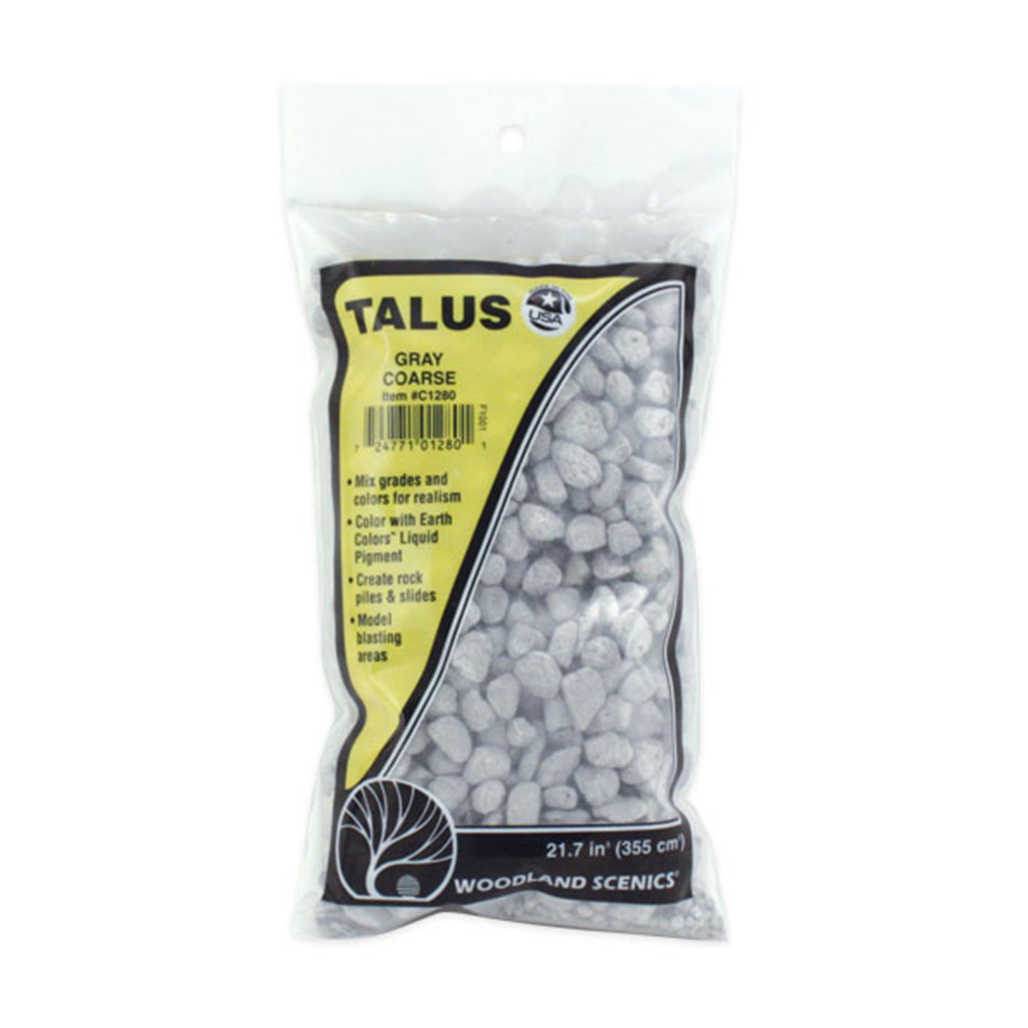 Woodland Scenics C1280 Talus, Coarse Gray 21.7 in³ Bag