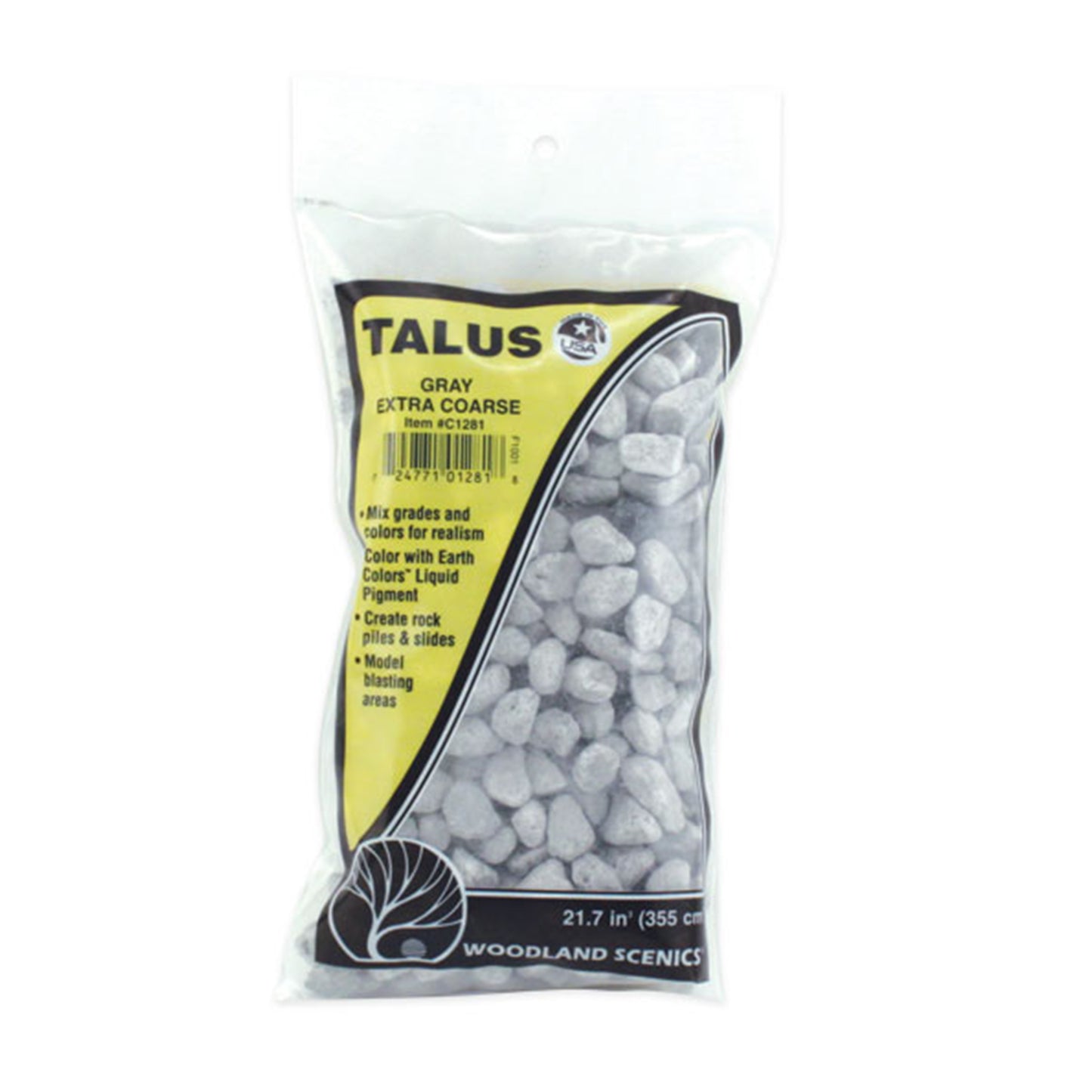 Woodland Scenics C1281 Talus, Extra Coarse Gray 21.7 in³ Bag