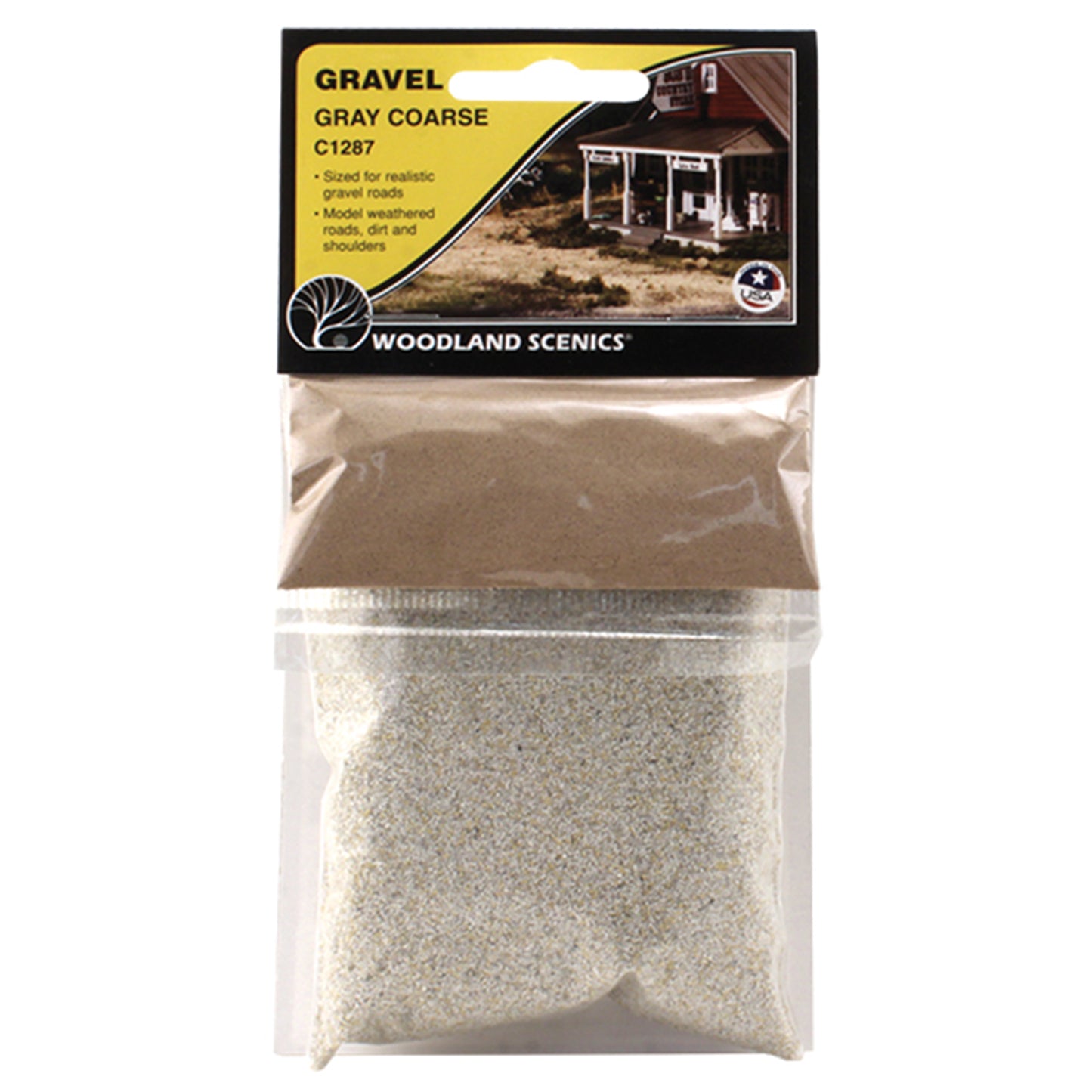 Woodland Scenics C1287 Gravel, Gray Coarse w/ Accent Powder