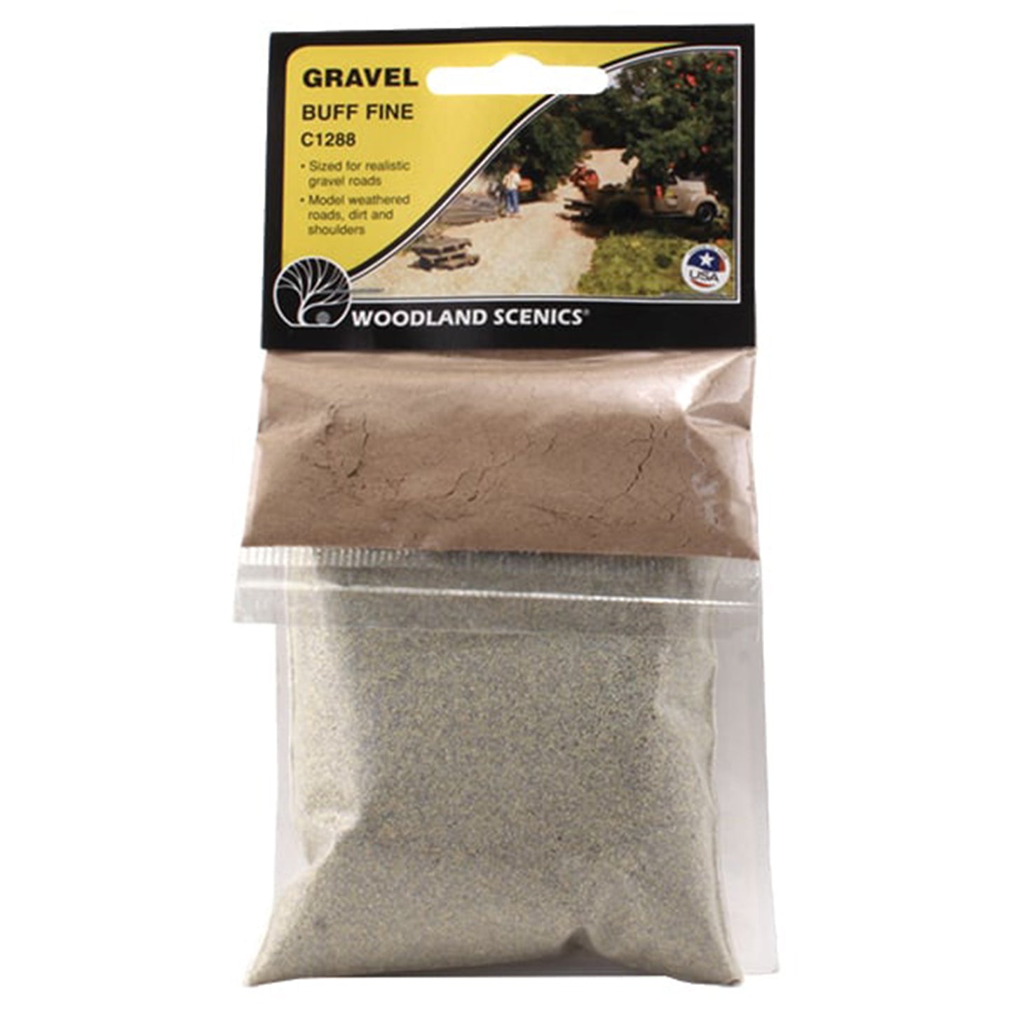 Woodland Scenics C1288 Gravel, Buff Fine w/ Accent Powder