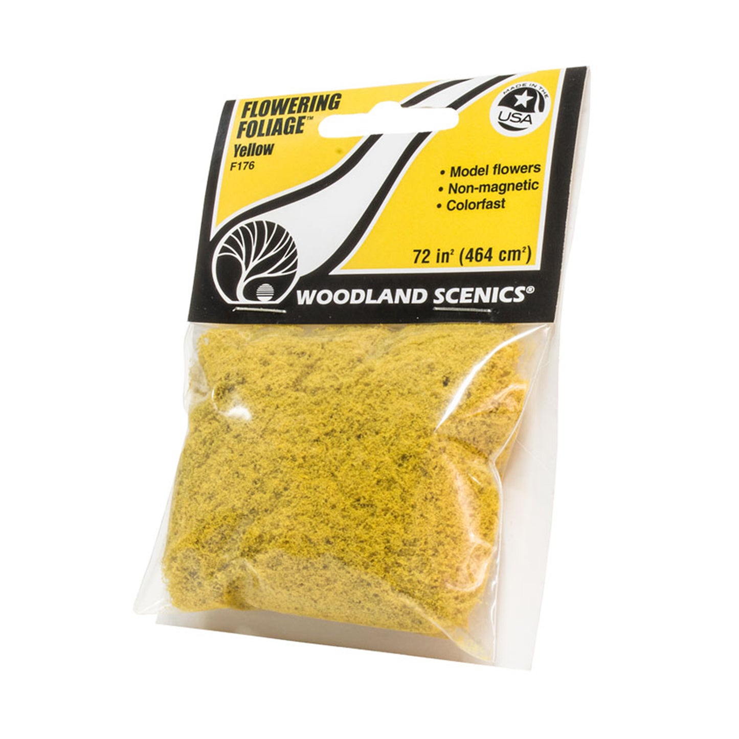 Woodland Scenics F176 Flowering Foliage, Yellow 72 in² Bag