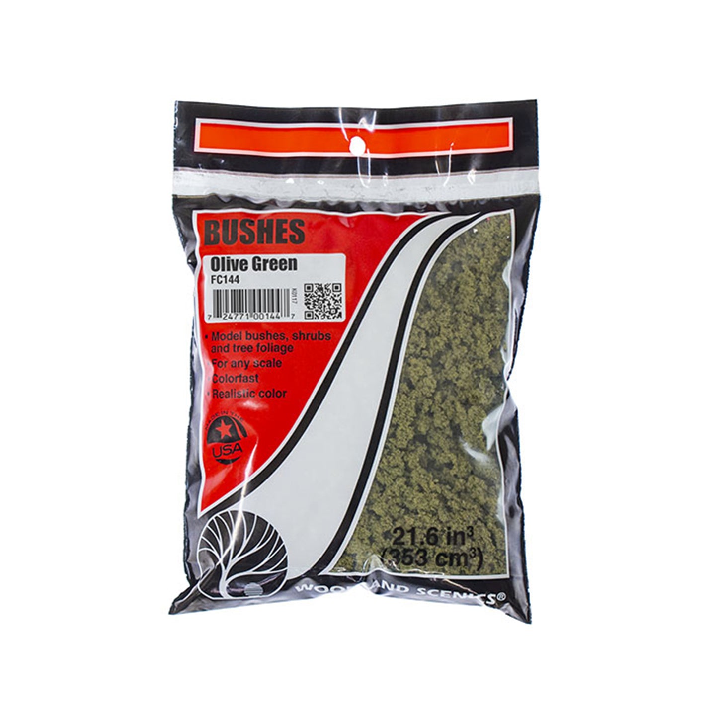 Woodland Scenics FC144 Bushes, Olive Green 21.6 in³ Bag