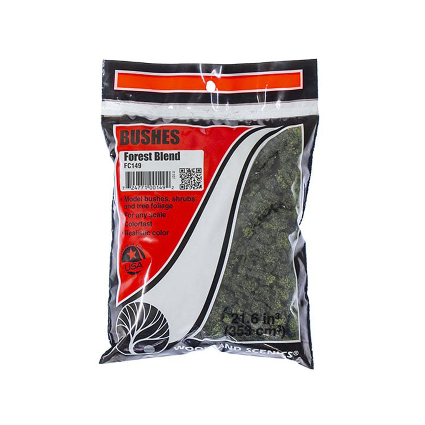Woodland Scenics FC149 Bushes, Forest Blend 21.6 in³ Bag