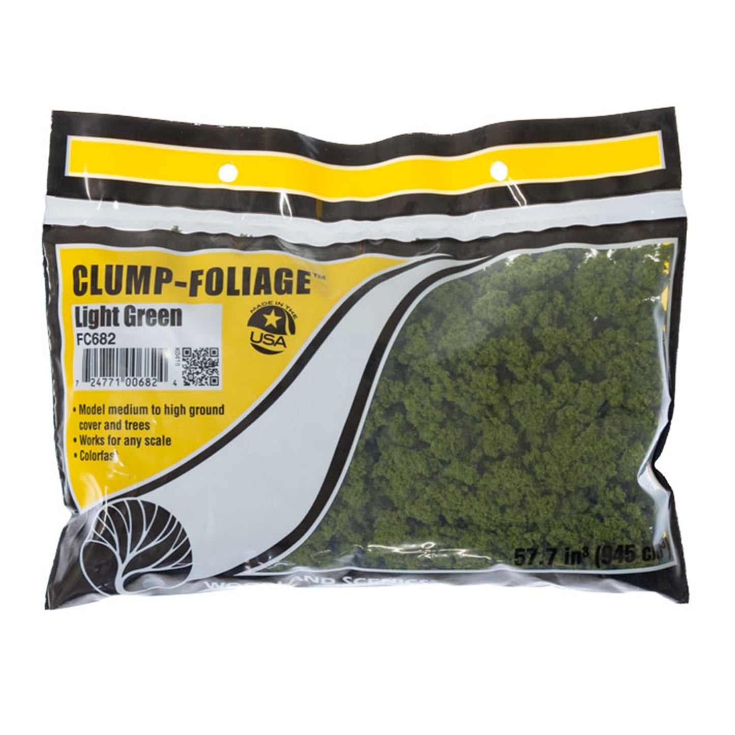 Woodland Scenics FC682 Clump Foliage, Light Green Small Bag