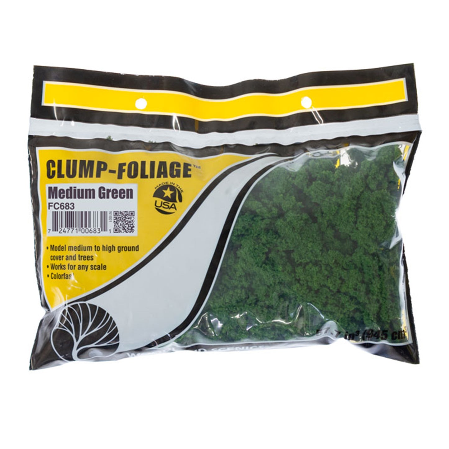 Woodland Scenics FC683 Clump Foliage, Medium Green Small Bag