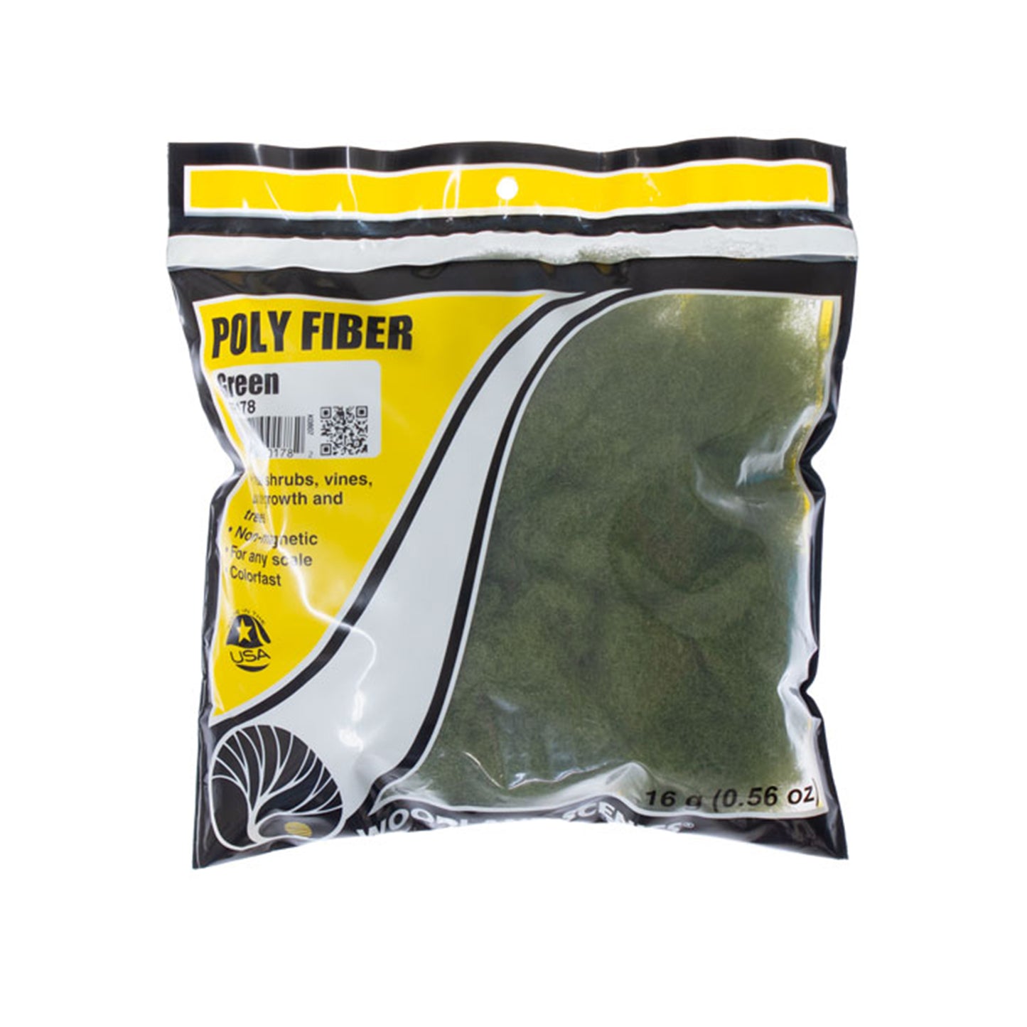 Woodland Scenics FP178 Poly Fiber, Green 16g