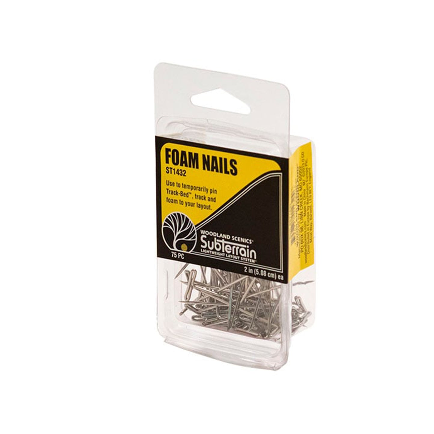 Woodland Scenics Subterrain System ST1432 2" Foam Nails, 75pc