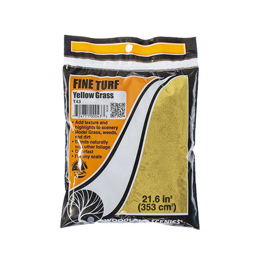 Woodland Scenics T43 Fine Turf, Yellow Grass 21.6 in³ Bag