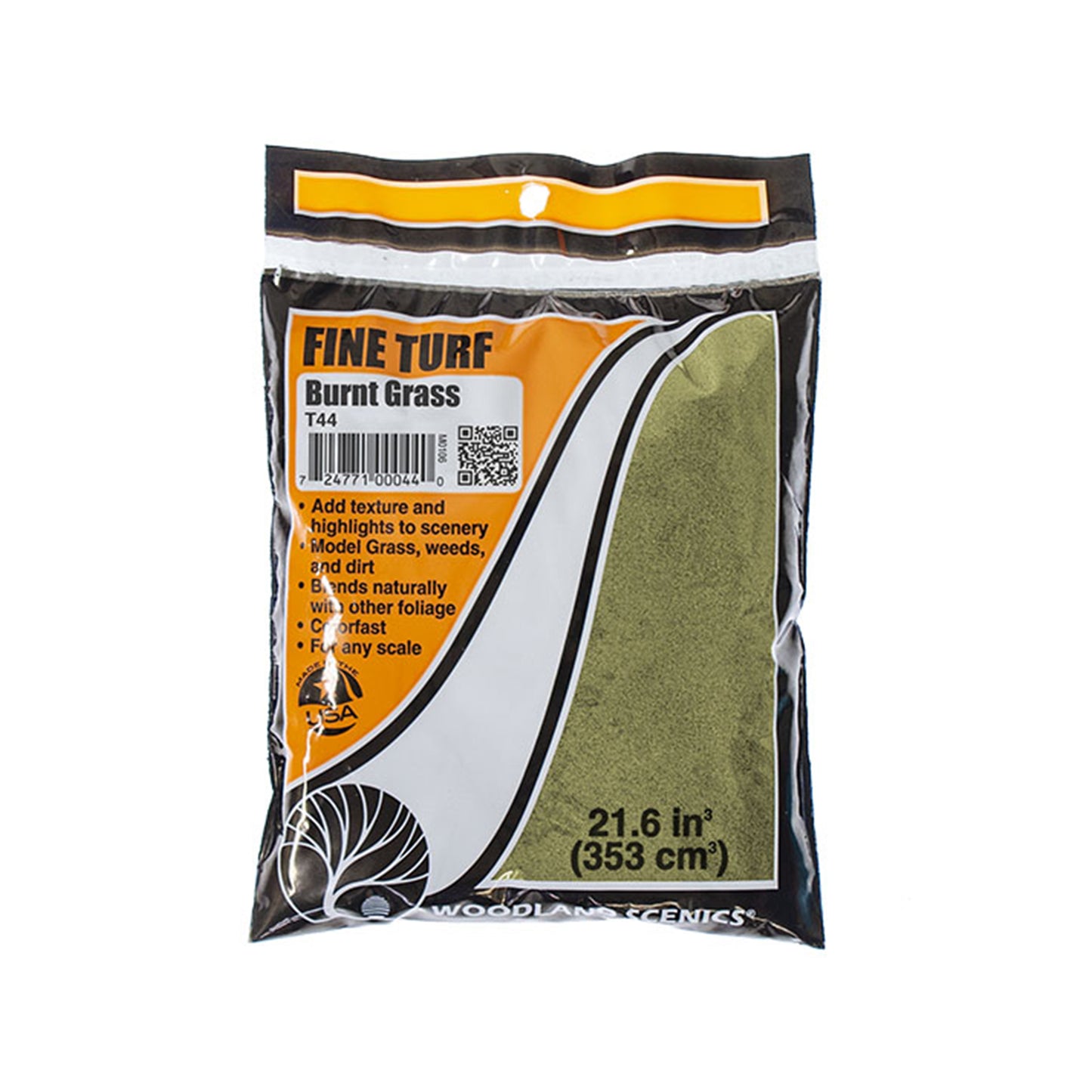Woodland Scenics T44 Fine Turf, Burnt Grass 21.6 in³ Bag