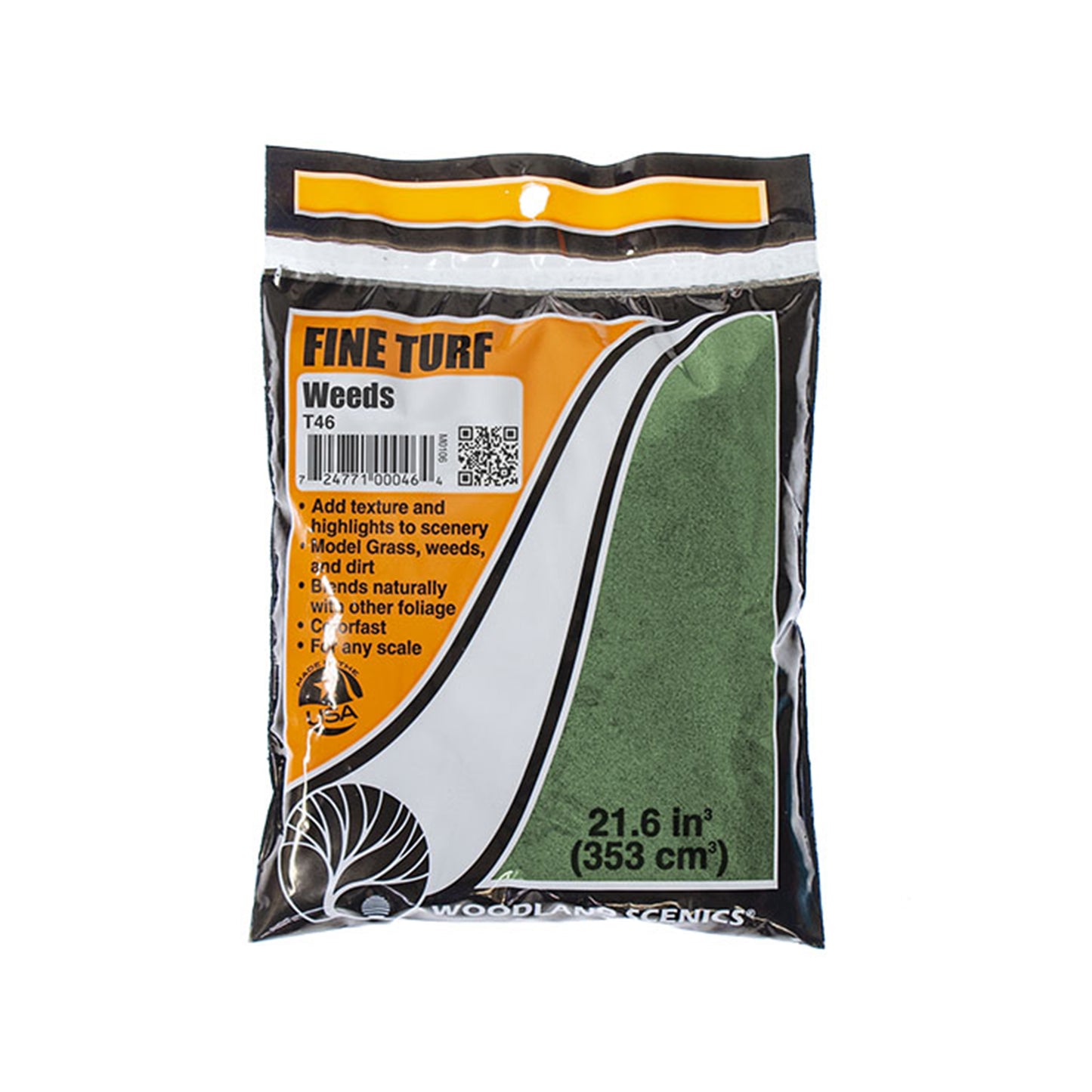 Woodland Scenics T46 Fine Turf, Weeds 21.6 in³ Bag