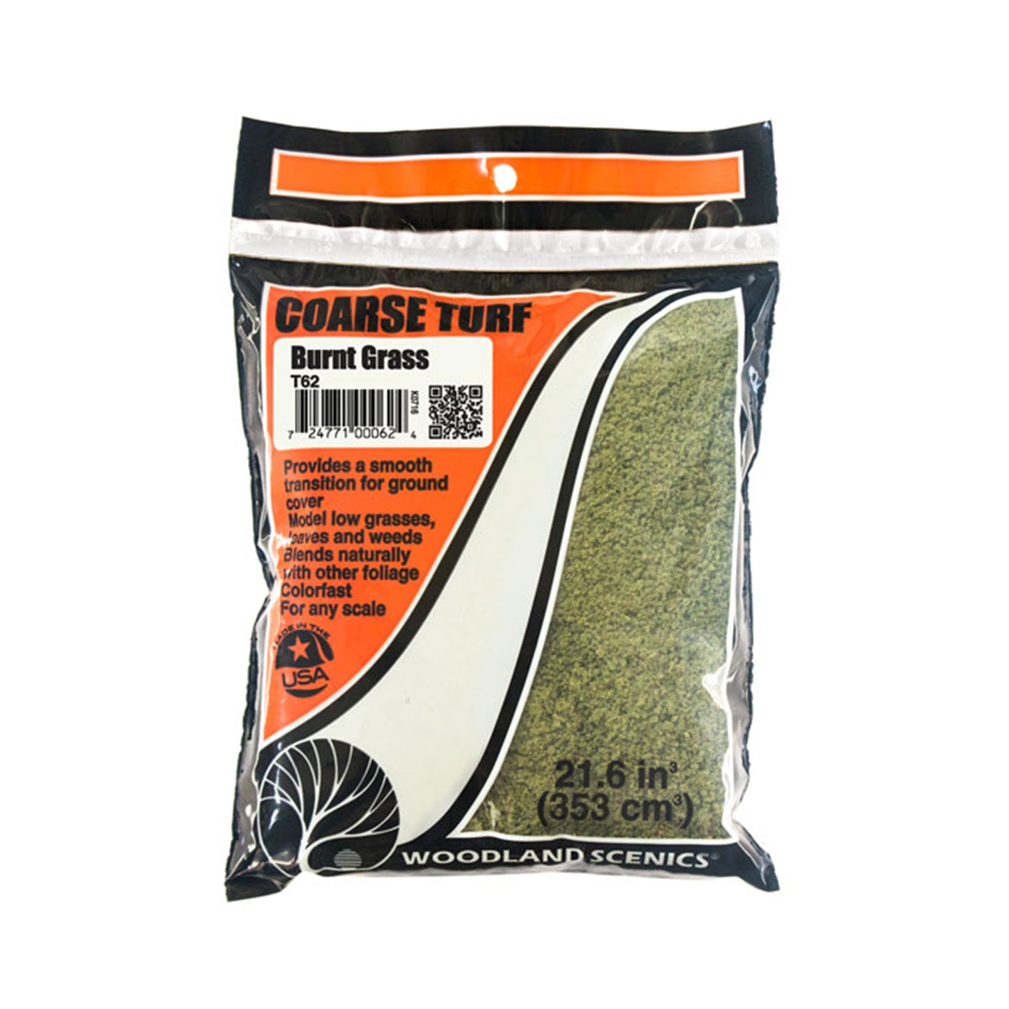 Woodland Scenics T62 Coarse Turf, Burnt Grass 21.6 in³ Bag