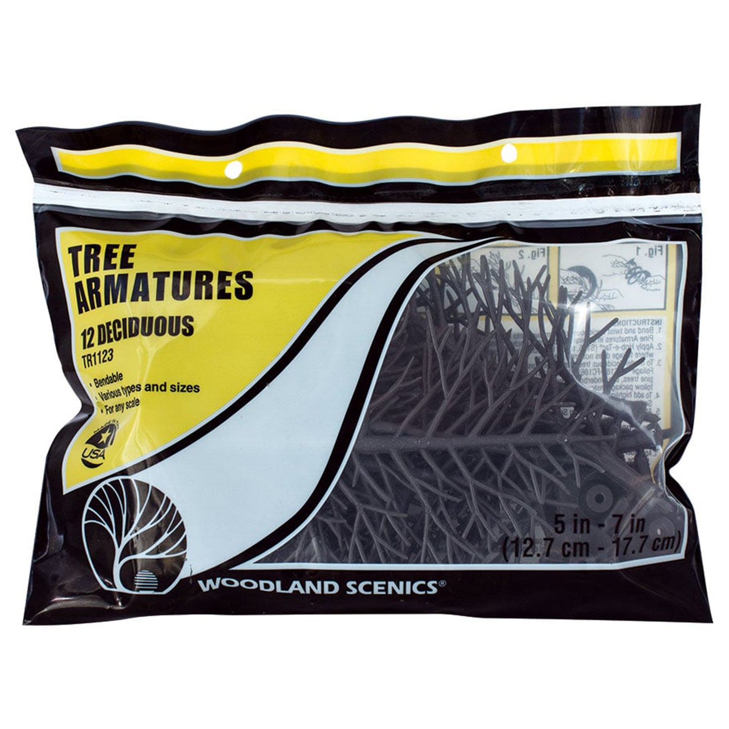 Woodland Scenics TR1123 Tree Armatures, 12 5" to 7" Deciduous Trees