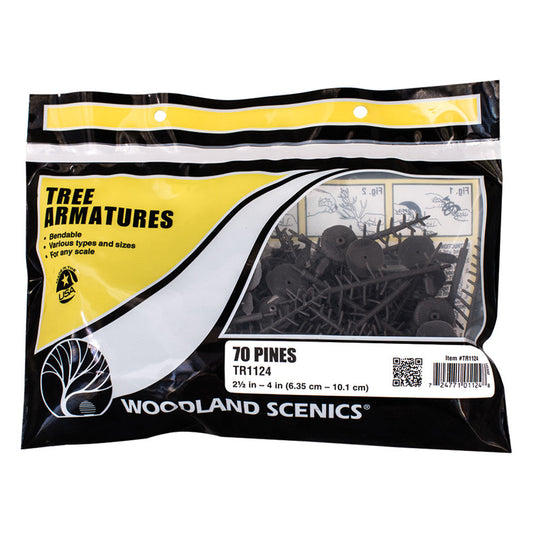 Woodland Scenics TR1124 Tree Armatures, 70 2-1/2" to 4" Pine Trees