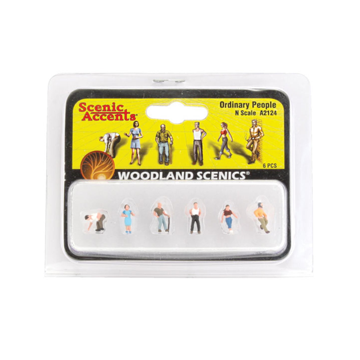 Woodland Scenics A2124 N Figures, Ordinary People 6pcs