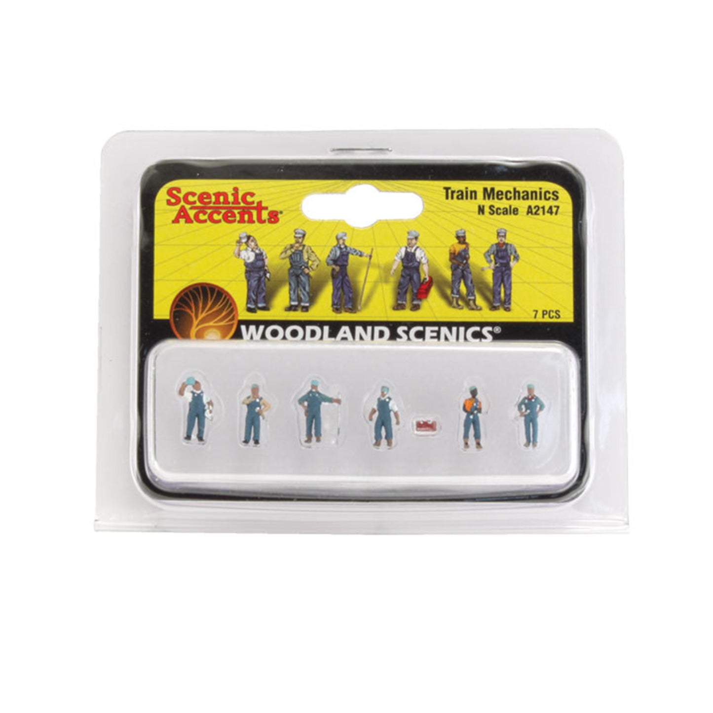 Woodland Scenics A2138 N Figures, Train Mechanics 7pcs
