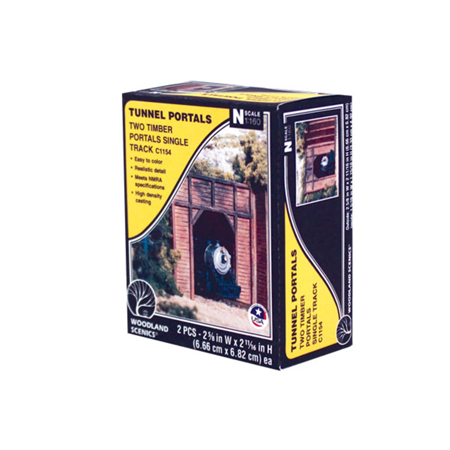 Woodland Scenics C1154 N Tunnel Portals, Timber Single Track 2pcs