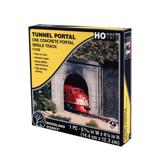 Woodland Scenics C1252 HO Tunnel Portal, Concrete Single Track 1pc