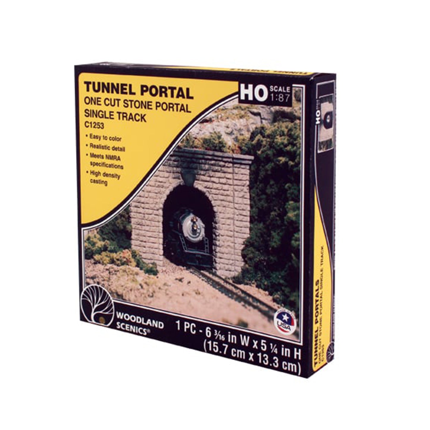 Woodland Scenics C1253 HO Tunnel Portal, Cut Stone Single Track 1pc