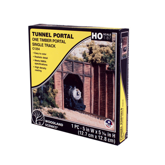 Woodland Scenics C1254 HO Tunnel Portal, Timber Single Track 1pc