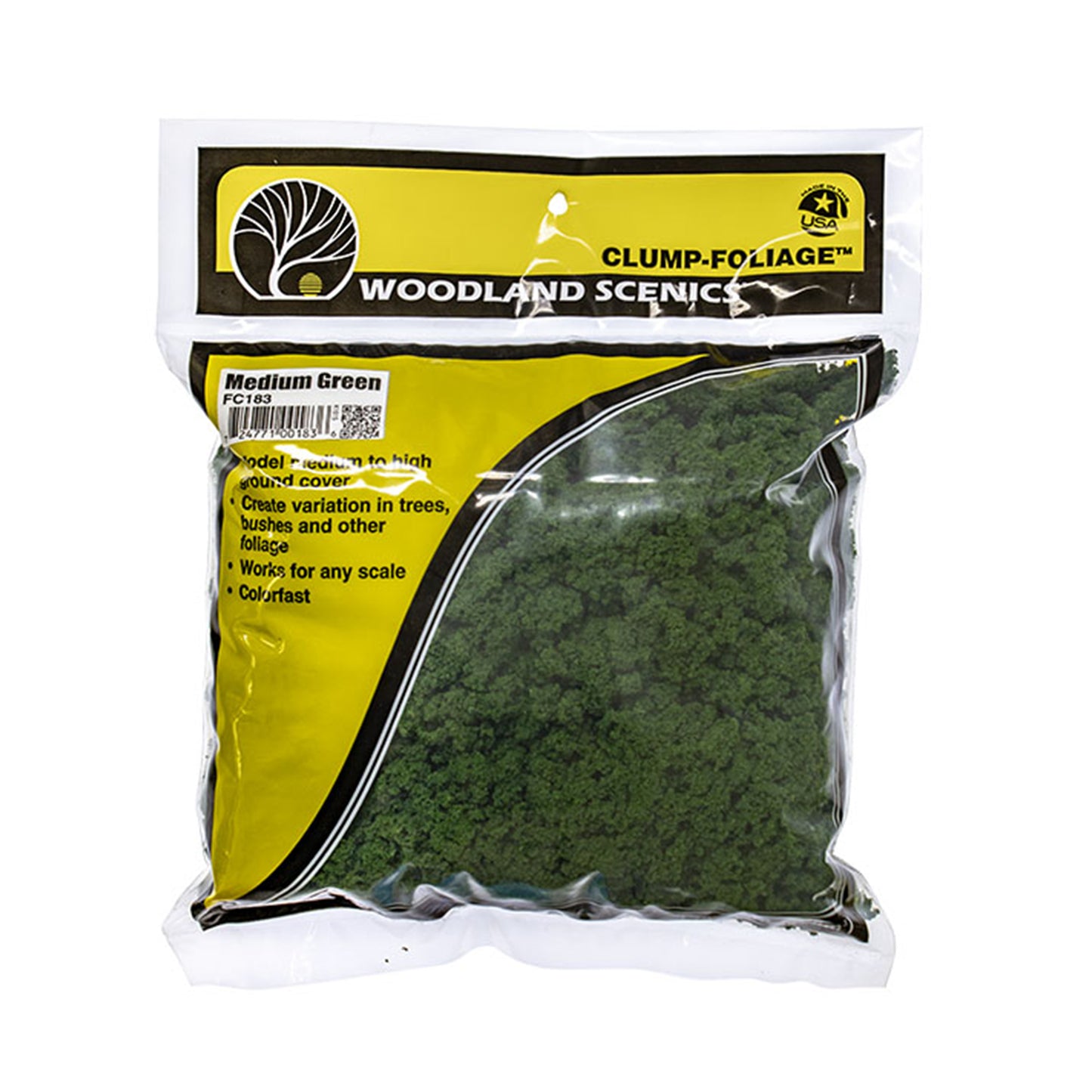 Woodland Scenics FC183 Clump Foliage, Medium Green Large Bag