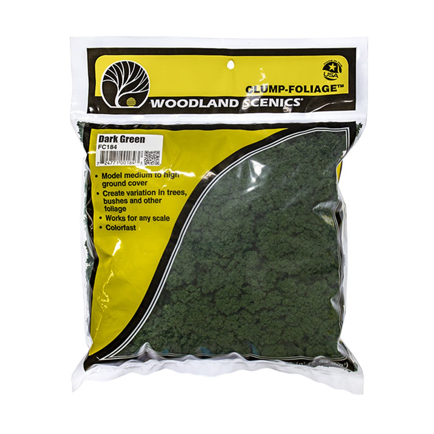 Woodland Scenics FC184 Clump Foliage, Dark Green Large Bag