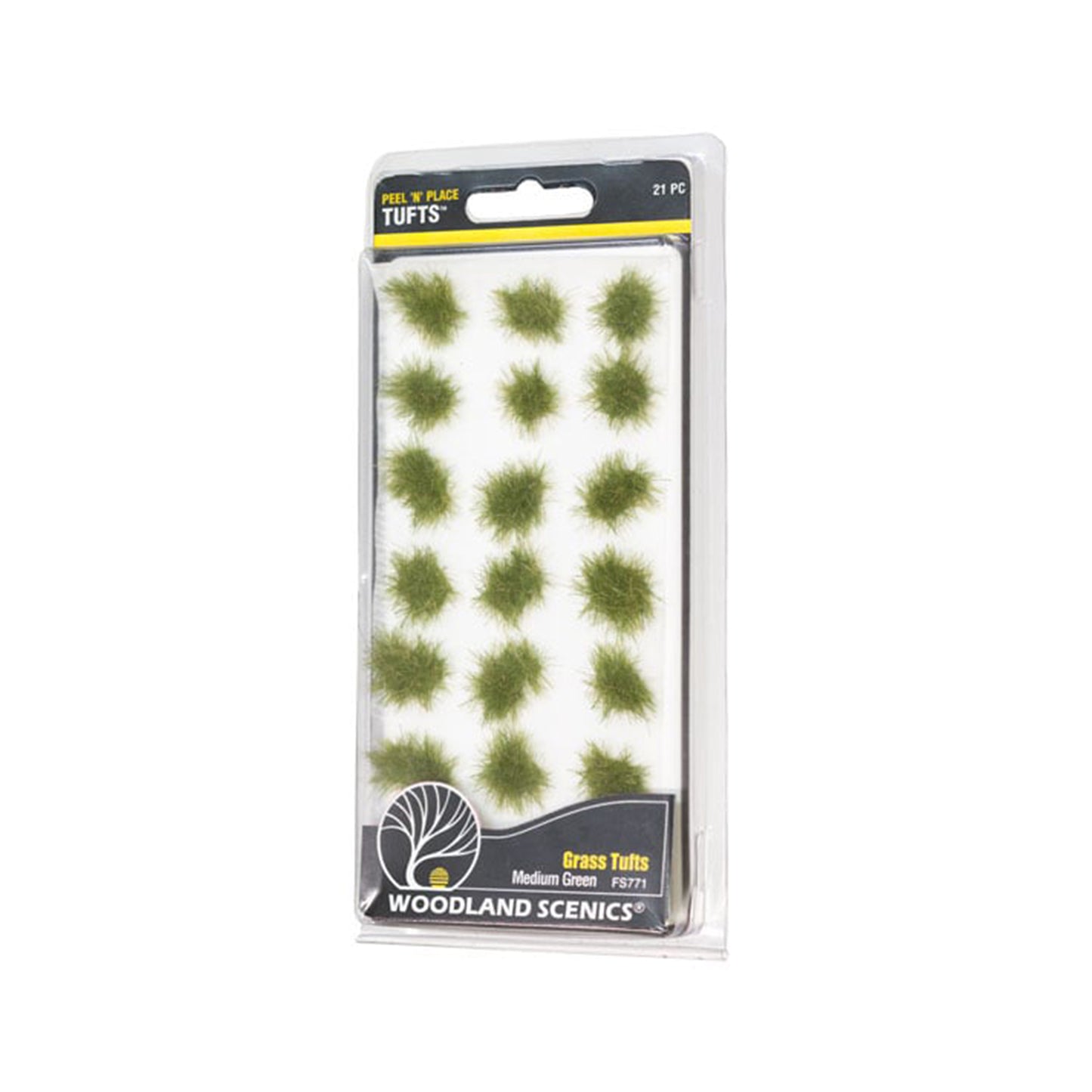Woodland Scenics FS771 Peel 'n' Place® Tufts, Medium Green Grass
