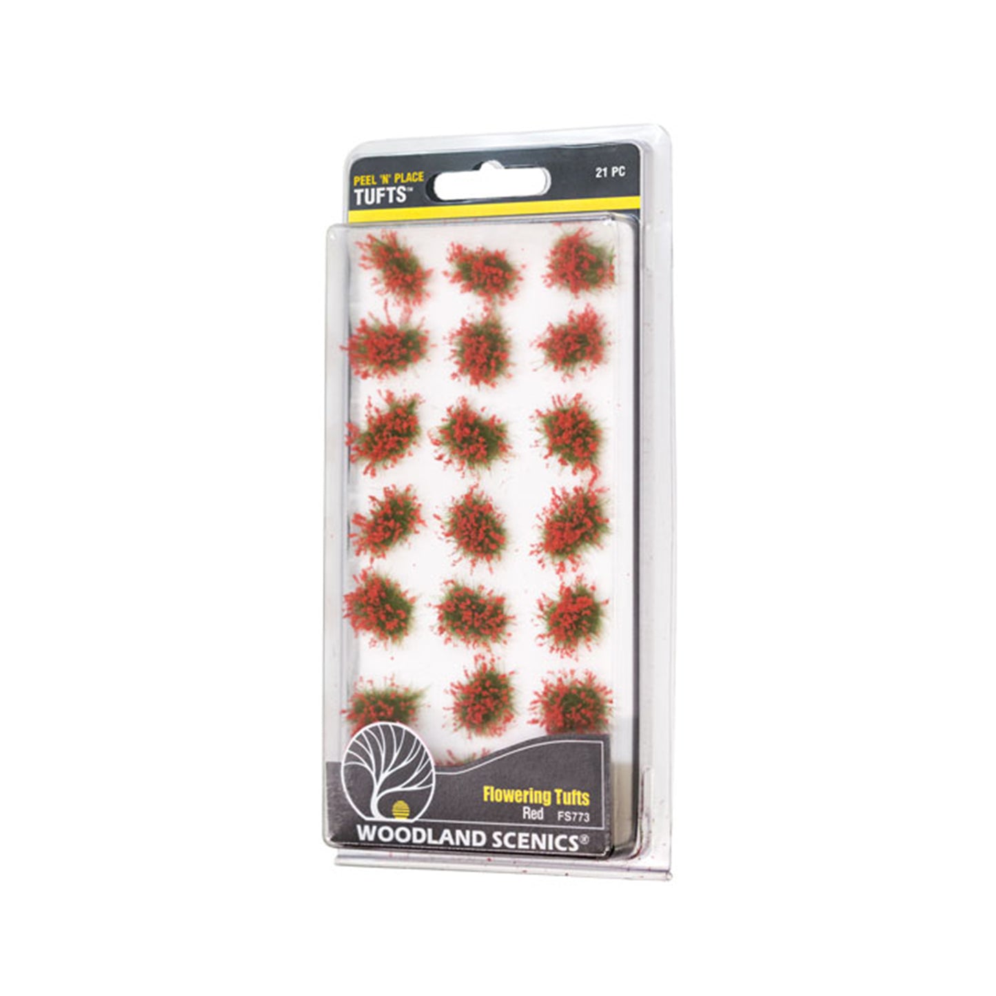 Woodland Scenics FS773 Peel 'n' Place® Tufts, Red Flowering Tufts