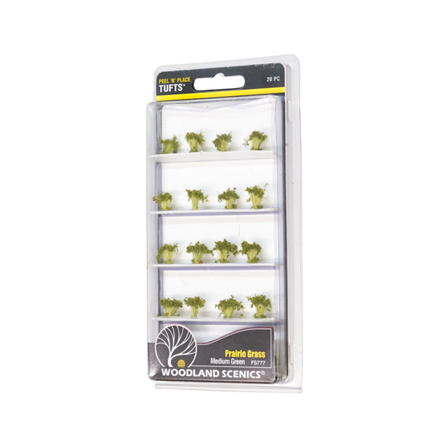 Woodland Scenics FS777 Peel 'n' Place® Tufts, Medium Green Prairie Grass