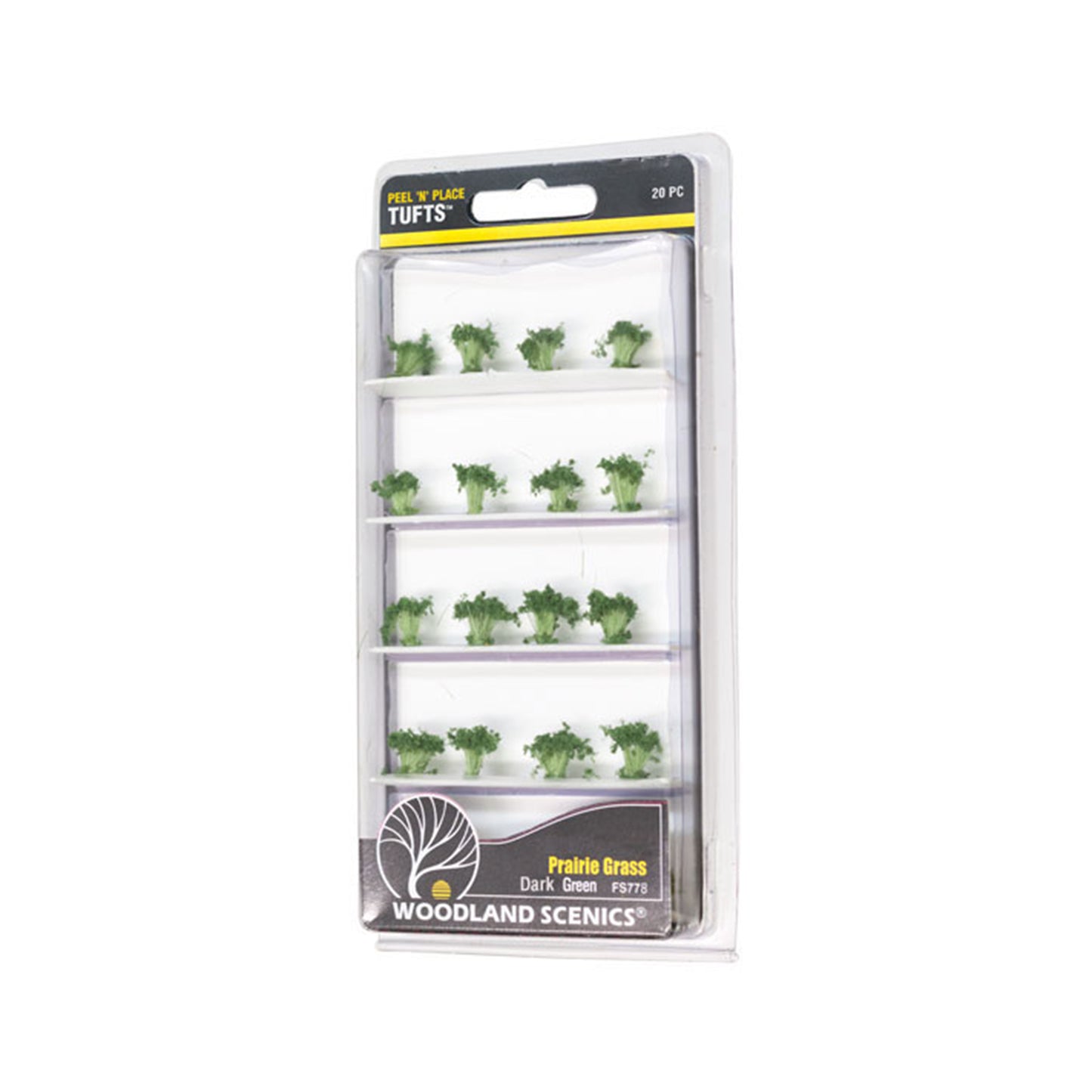 Woodland Scenics FS778 Peel 'n' Place® Tufts, Dark Green Prairie Grass