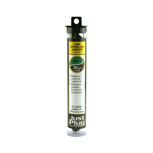 Woodland Scenics JP5737 Just Plug® Lighting System Green LED Stick-On Lights, 2pk