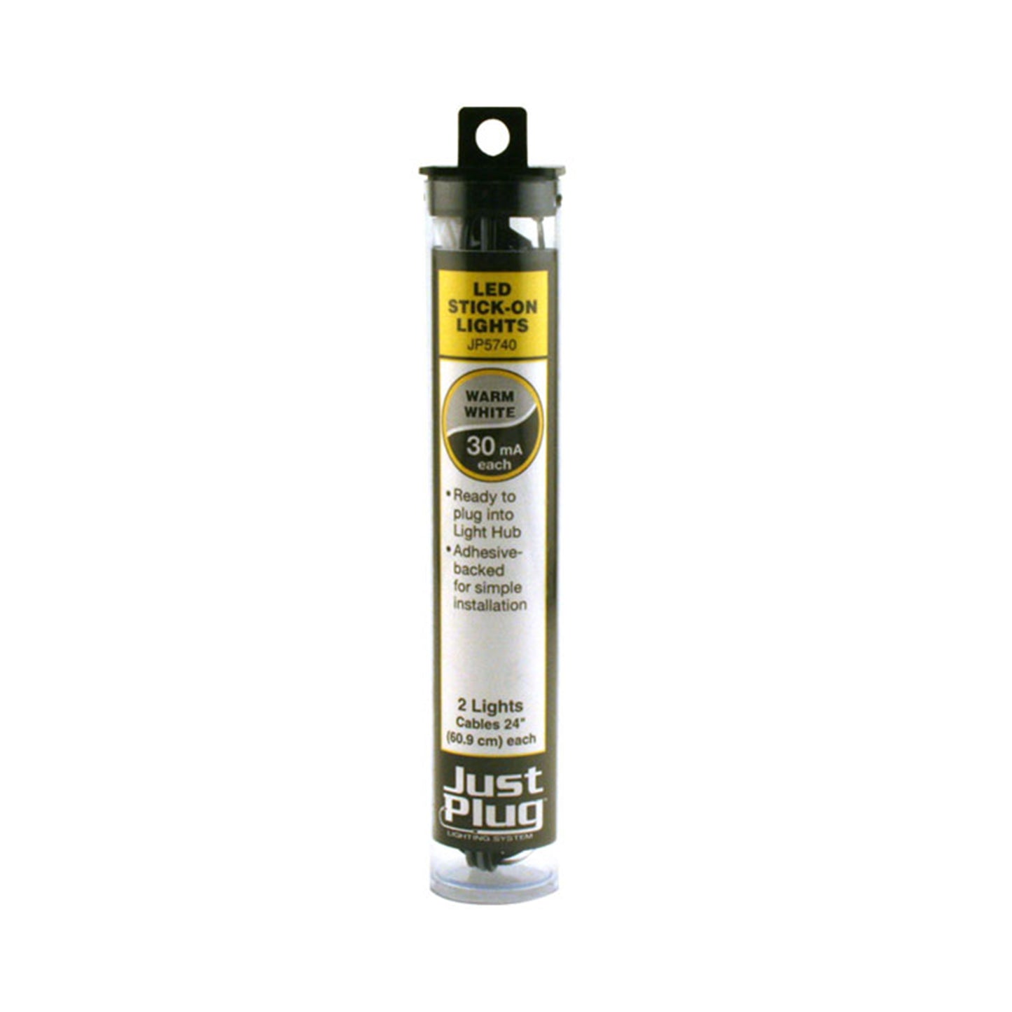 Woodland Scenics JP5740 Just Plug® Lighting System Warm White LED Stick-On Lights, 2pk