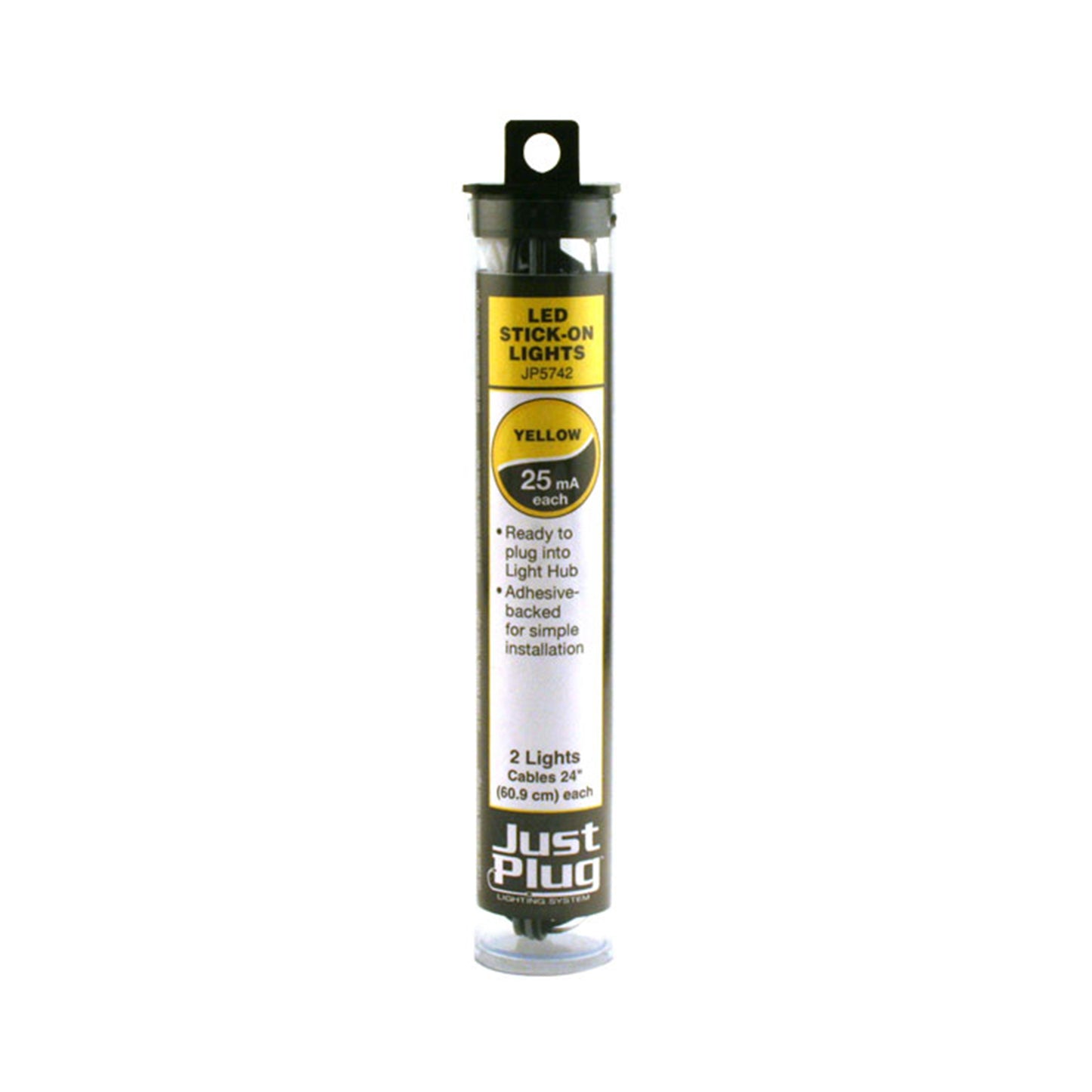 Woodland Scenics JP5742 Just Plug® Lighting System Yellow LED Stick-On Lights, 2pk