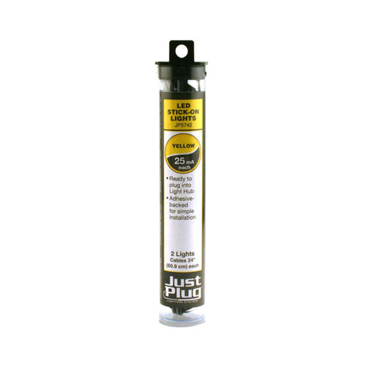 Woodland Scenics JP5742 Just Plug® Lighting System Yellow LED Stick-On Lights, 2pk