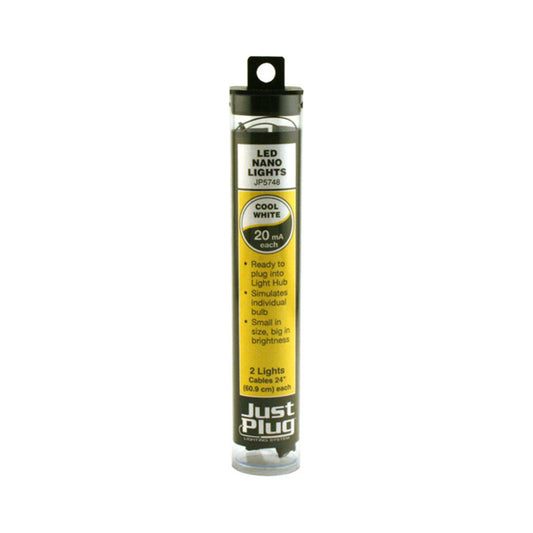 Woodland Scenics JP5748 Just Plug® Lighting System Cool White LED Nano Lights, 2pk